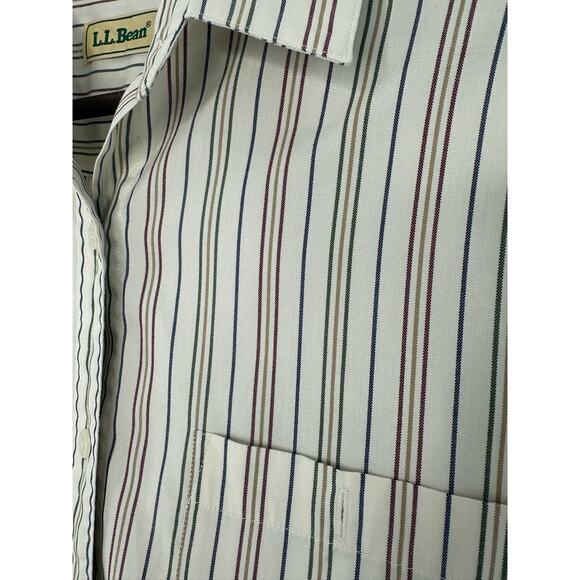 Vintage 1980s LL Bean Striped Button Up Shirt Womens Size 10 Heritage Quality - Picture 3 of 4